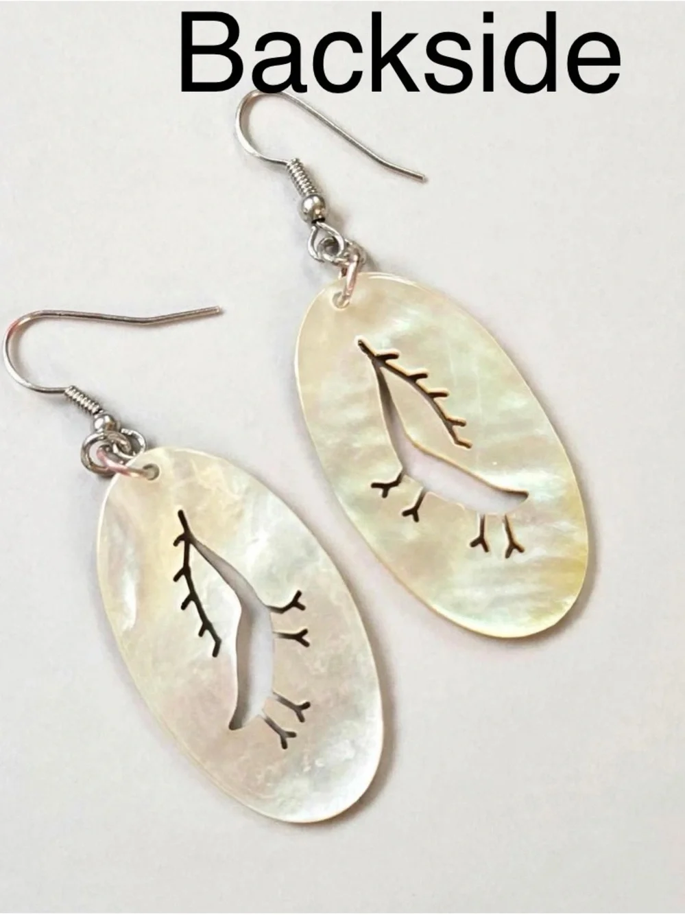 Inspired Petroglyph Mother of Pearl Elk Earrings